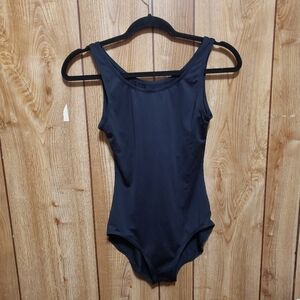 Dance Department Size M Youth Black Wireless Unpadded Gymnastics Leotard